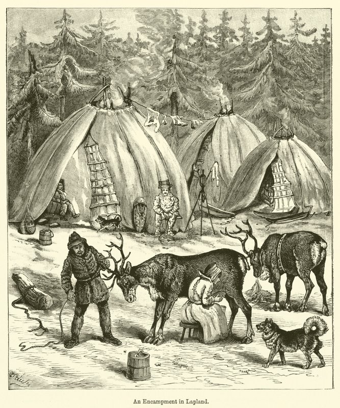Ett läger i Lappland (gravyr) av English School