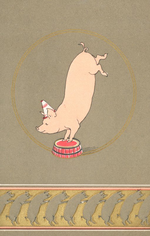 En antropomorf gris som uppträder på en cirkus av English School