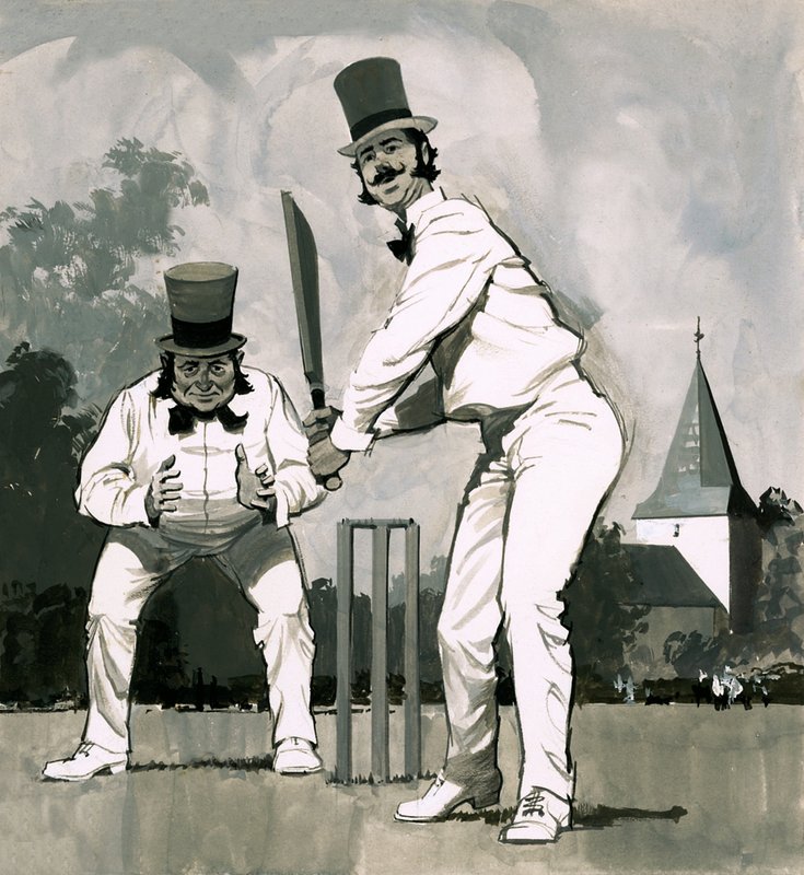 En tidig viktoriansk cricketspelare av English School