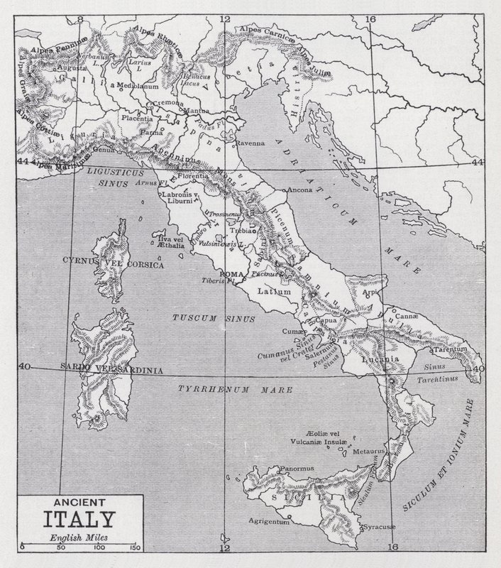 Forntida Italien (litho) av English School