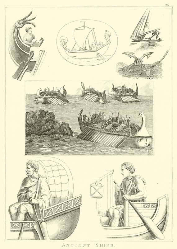 Forntida skepp (gravyr) av English School