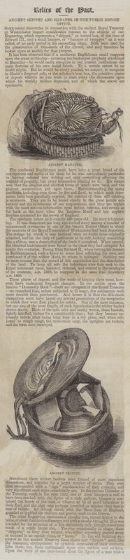 Ancient Skippet och Hanaper i Public Record Office (gravyr) av English School