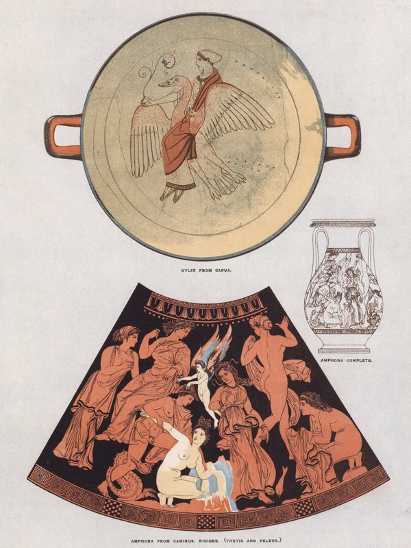 Forntida keramik (färg litho) av English School