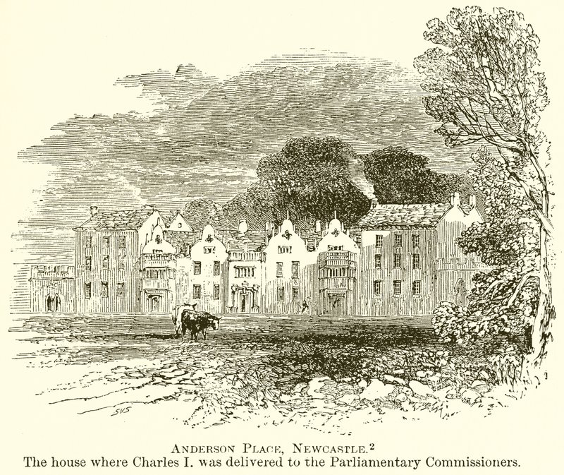 Anderson Place, Newcastle. Huset där Charles I överlämnades till de parlamentariska kommissionärerna av English School