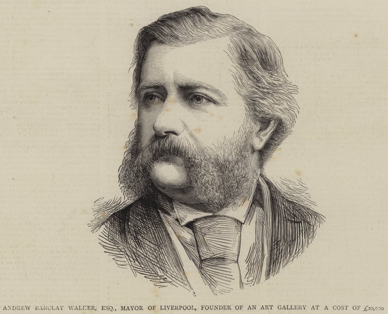 Andrew Barclay Walker, Esquire, borgmästare i Liverpool, grundare av ett konstgalleri till en kostnad av £20000 (gravyr) av English School