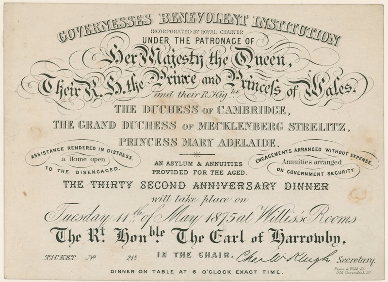 Jubileumsmiddag för Governesses Benevolent Institution, 1875 av English School