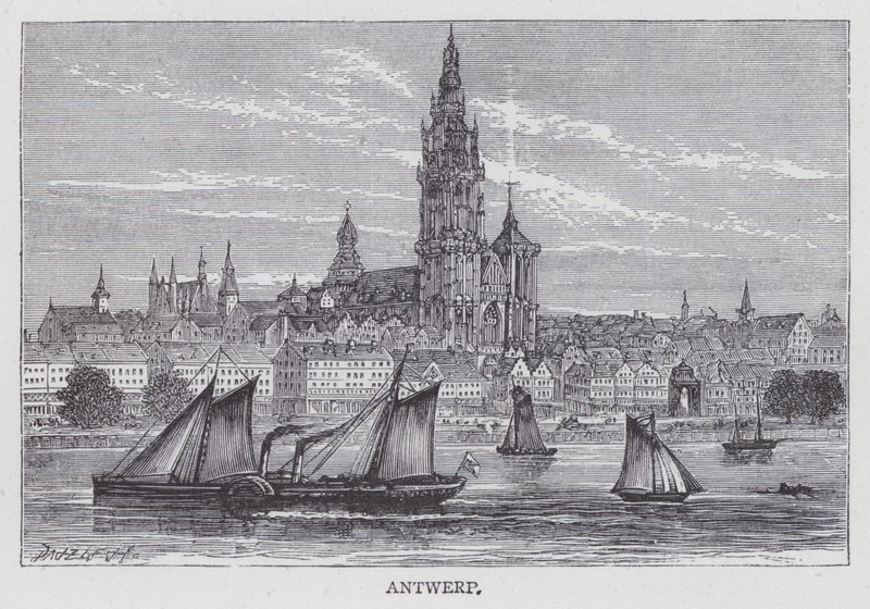 Antwerpen (gravyr) av English School