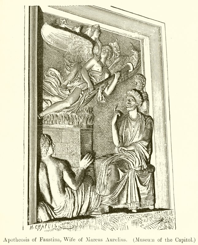 Apoteos av Faustina, hustru till Marcus Aurelius. (Museum of Capitol) av English School