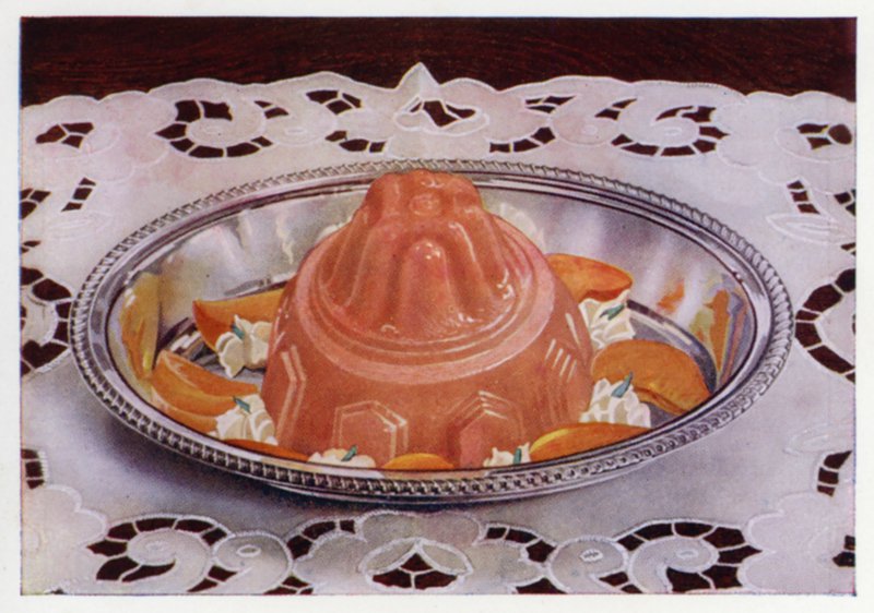 Aprikospudding (färg litho) av English School