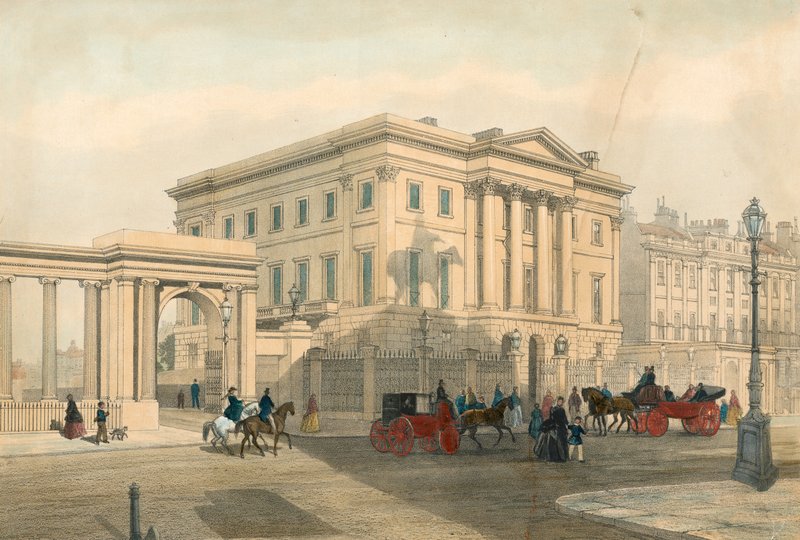 Apsley House och ingången till Hyde Park Corner, Piccadilly, London av English School