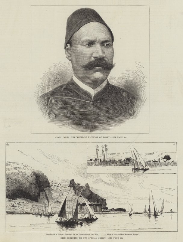 Arabi Pasha och Sketches of Egypt (gravyr) av English School