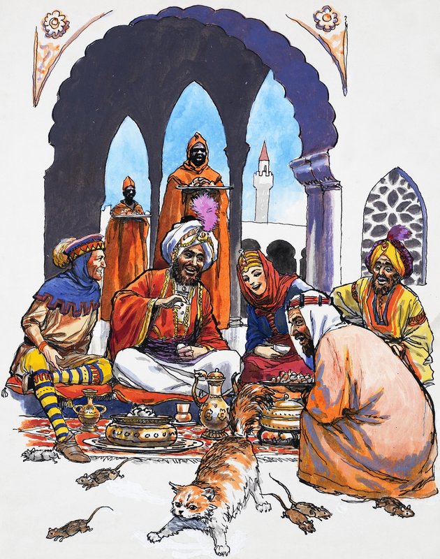 Arabere med kattesved av English School