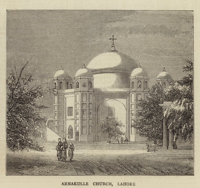 Arnakulle kyrka, Lahore (gravyr) av English School