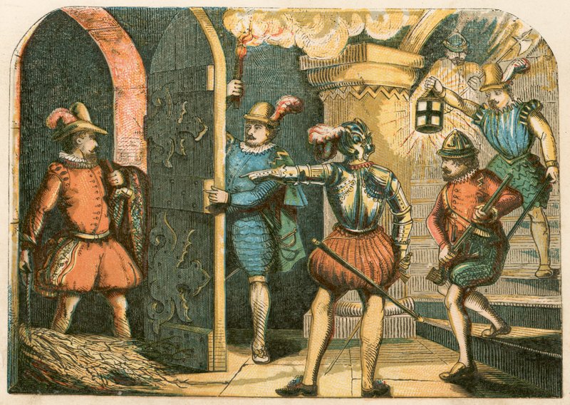 Gripande av Guy Fawkes av English School