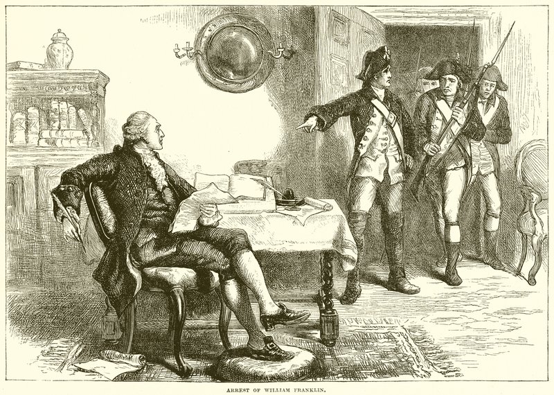 arrestering av William Franklin av English School