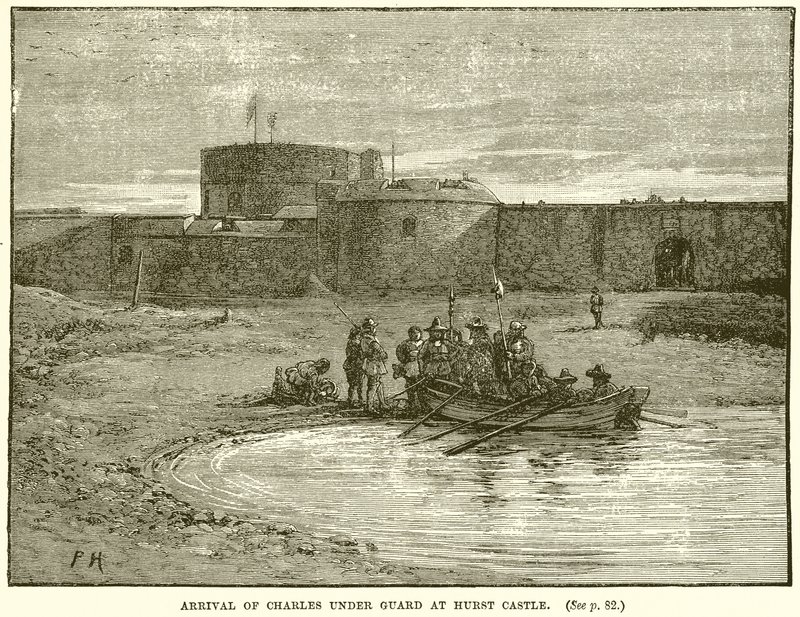 Ankomst av Charles under bevakning vid Hurst Castle av English School