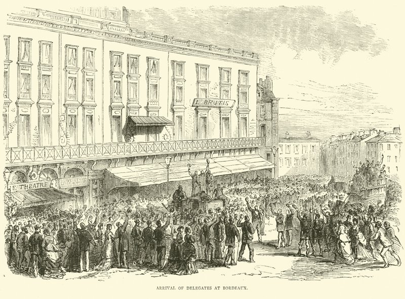 Delegaternas ankomst till Bordeaux, december 1870 av English School