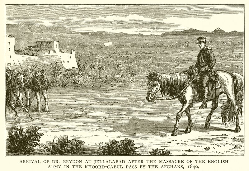 Dr. Brydons ankomst till Jellalabad efter afghanernas massaker på den engelska armén i Khoord-Cabul-passet, 1842 av English School