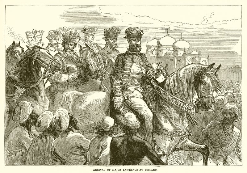 Major Lawrences ankomst till Coilady (1753) av English School