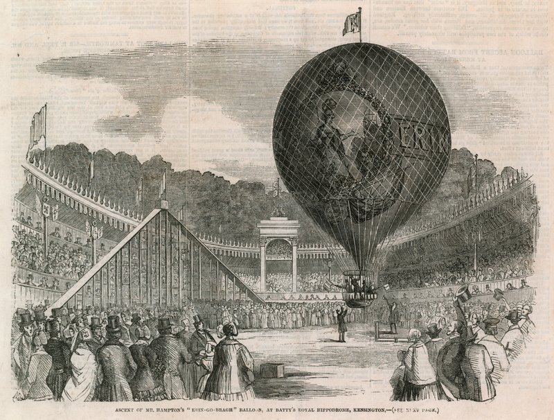 Bestigning av Mr Hamptons Erin-go-bragh-ballong vid Battys Royal Hippodrome, Kensington av English School
