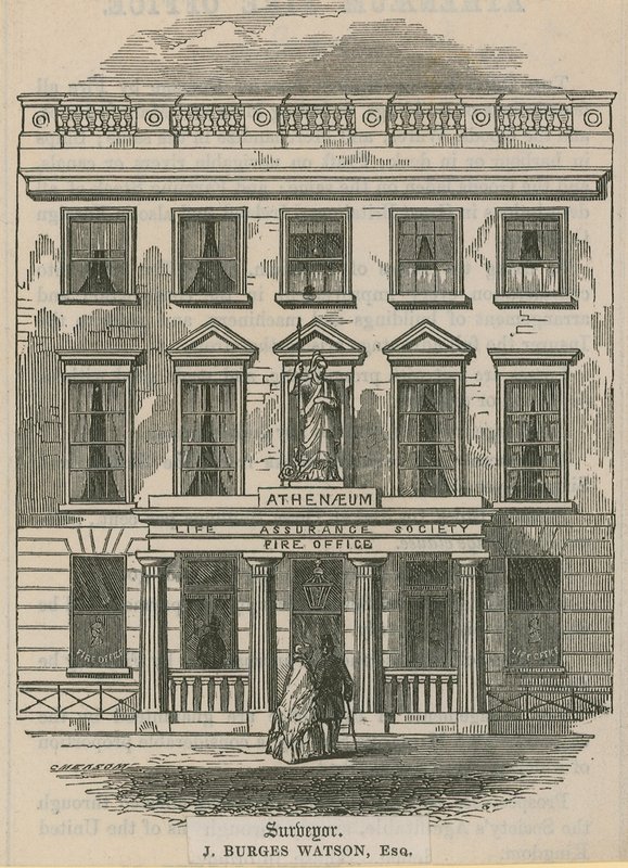 Athenaeum Life Assurance Society, Brandkontoret, London av English School