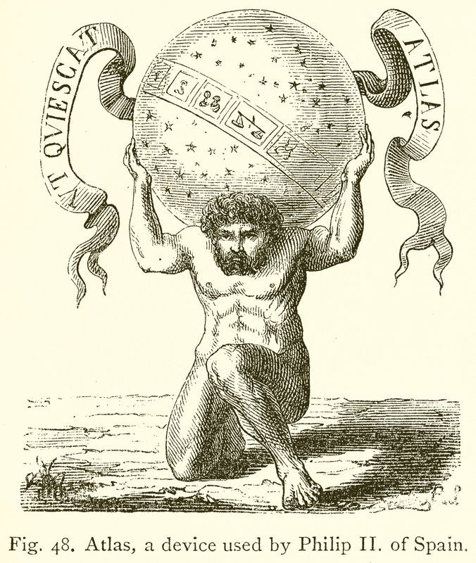 Atlas, en anordning som används av Filip II av Spanien av English School