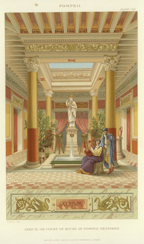Atrium eller domstol i Pompeji av English School