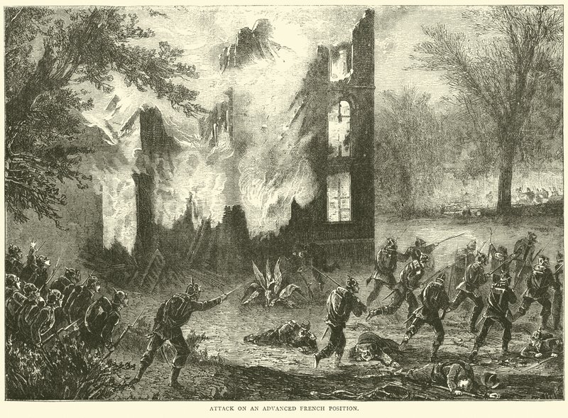 Attack på en avancerad fransk position, oktober 1870 av English School