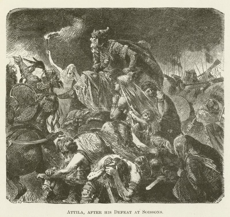 Attila, efter hans nederlag vid Soissons av English School