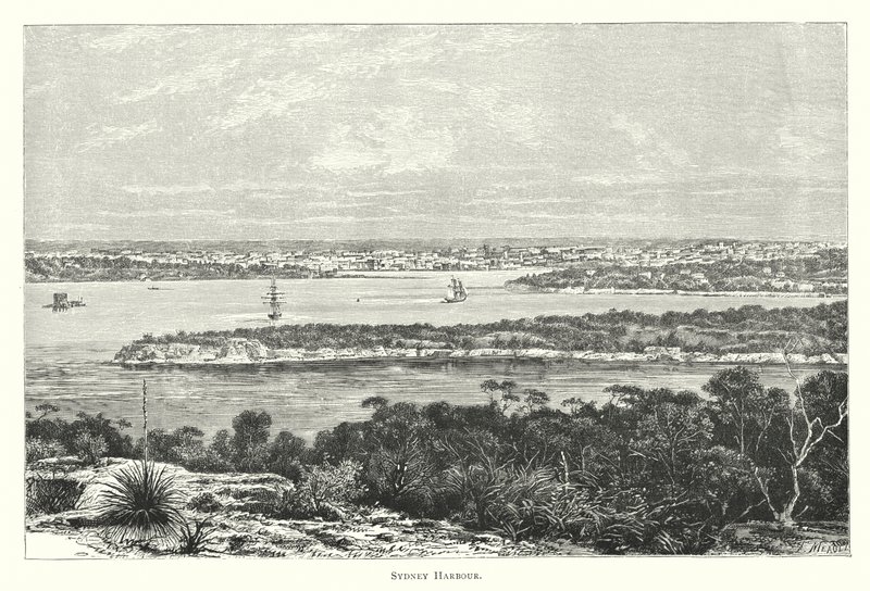 Australien: Sydney Harbour (gravyr) av English School
