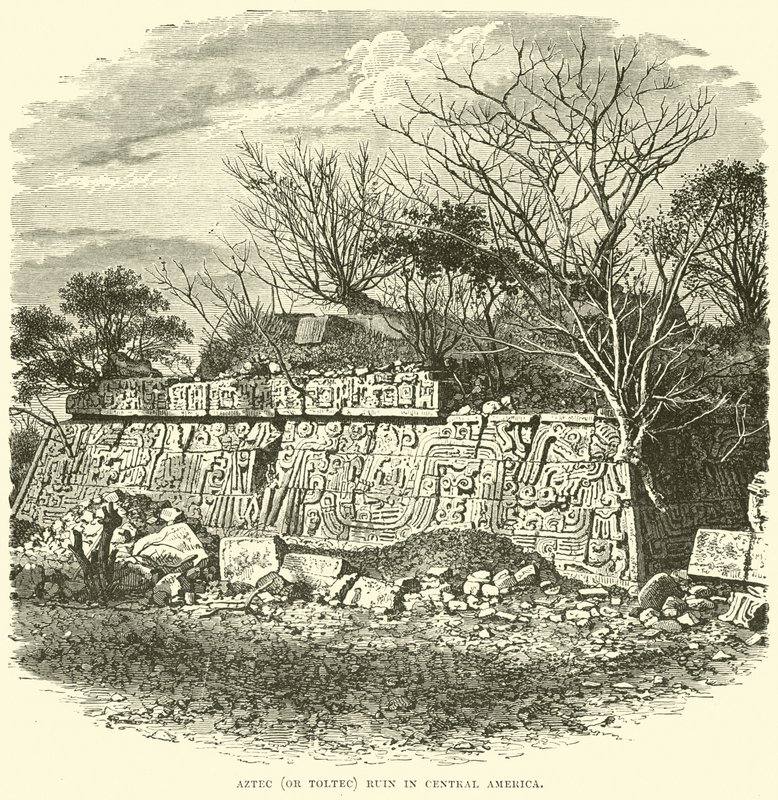 Aztec (eller Toltec) ruin i Centralamerika av English School