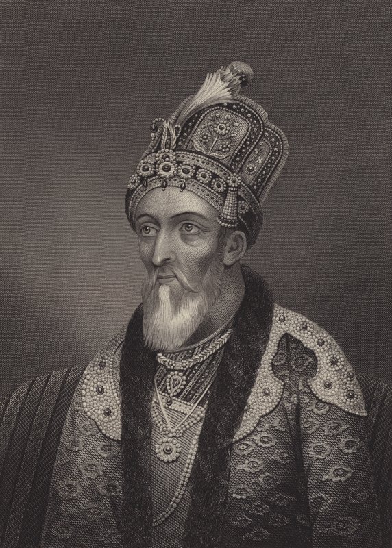 Bahadur Shah II, den siste mogulkejsaren (gravyr) av English School