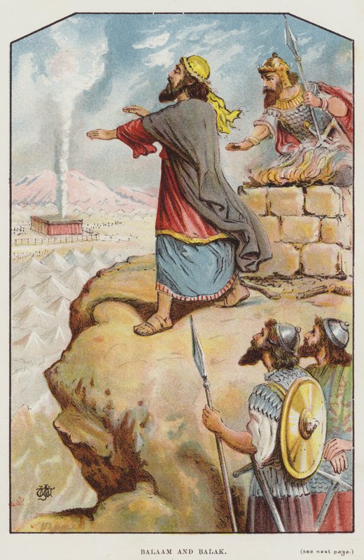 Bileam och Balak (färg litho) av English School