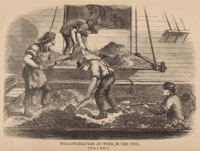 Ballast-heavers på jobbet i poolen av English School