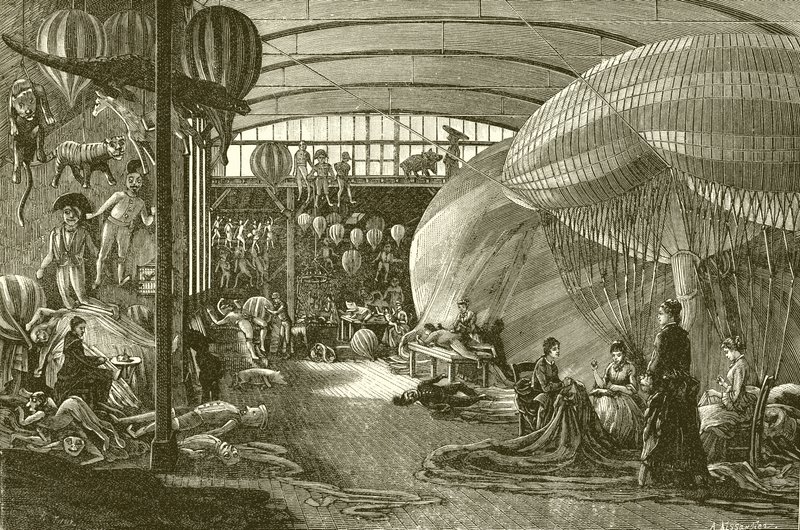 Ballongfabrik i Paris av English School