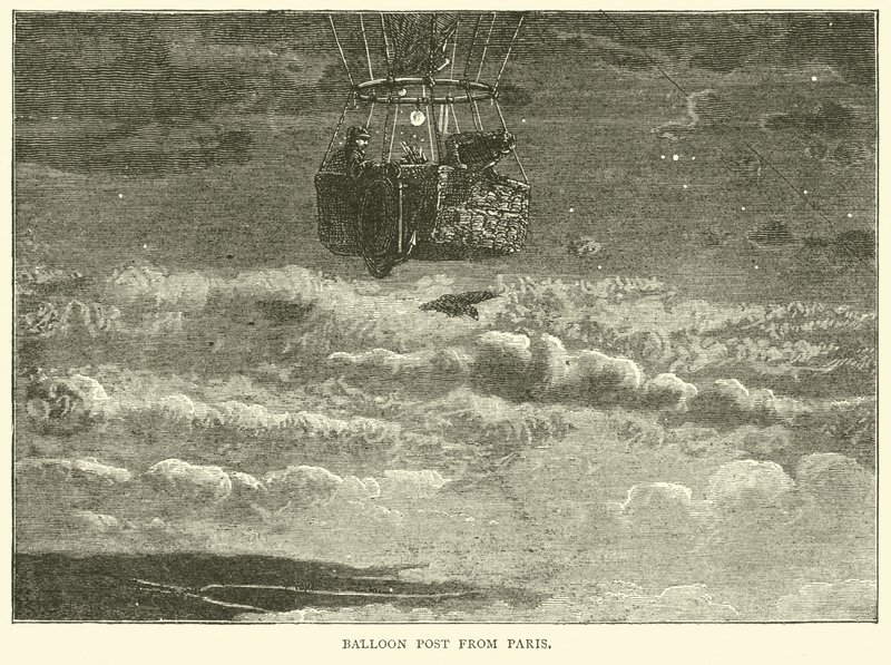 Ballongstolpe från Paris, oktober 1870 av English School