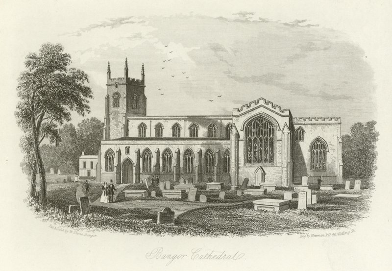 Bangor katedral, norra Wales av English School