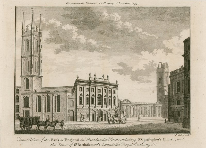 Bank of England, East Wing tillagd av Sir Robert Taylor, 1765 av English School