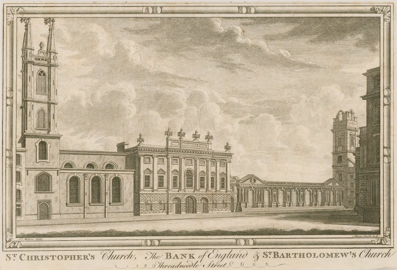 Bank of England, East Wing tillagd av Sir Robert Taylor, 1765 av English School