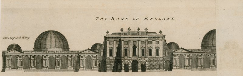 Bank of England, West Wing tillagd av Sir Robert Taylor, 1783 av English School