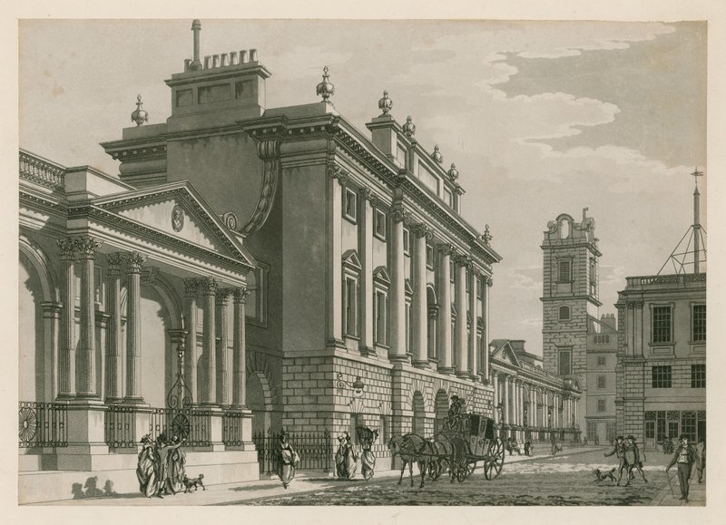Bank of England, West Wing tillagd av Sir Robert Taylor, 1783 av English School