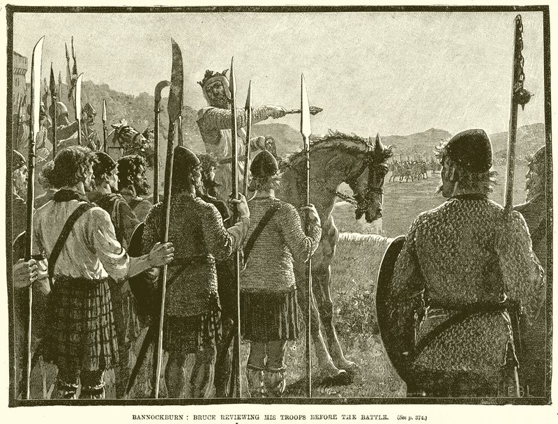 Bannockburn: Bruce granskar sina trupper före slaget av English School