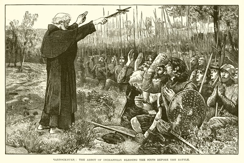 Bannockburn: Abboten av Inchaffray välsignar skottarna före striden av English School