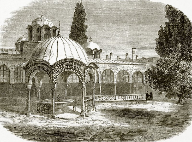 Baptistry eller Phiale of Saint Laura av English School