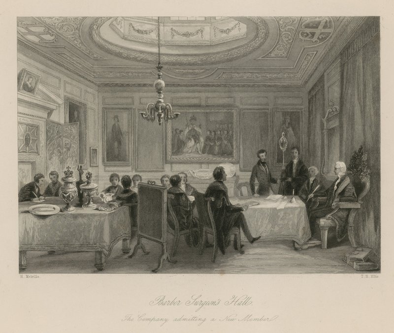 Barber Surgeons Hall, företaget släpper in en ny medlem av English School