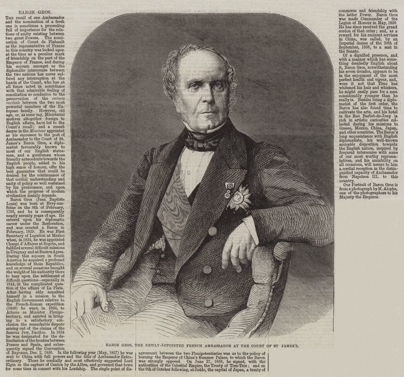 Baron Gros, den nyutnämnde franska ambassadören vid Court of St James