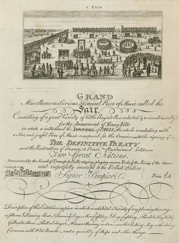 Bartholomew Fair, London: Tillkännagivande av en mässa för 1806 av English School
