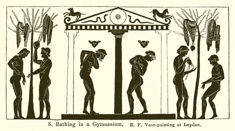 Bada i ett gymnasium av English School