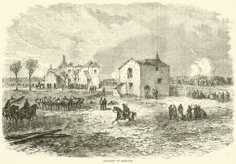 Battery of Marines, december 1870 av English School