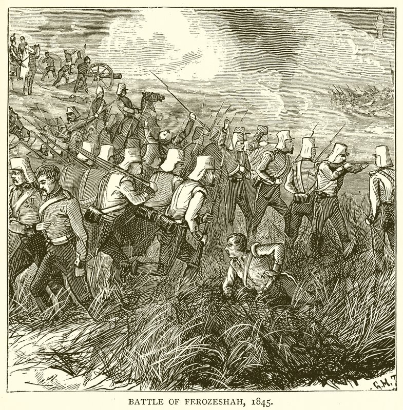 Slaget vid Ferozeshah, 1845 av English School